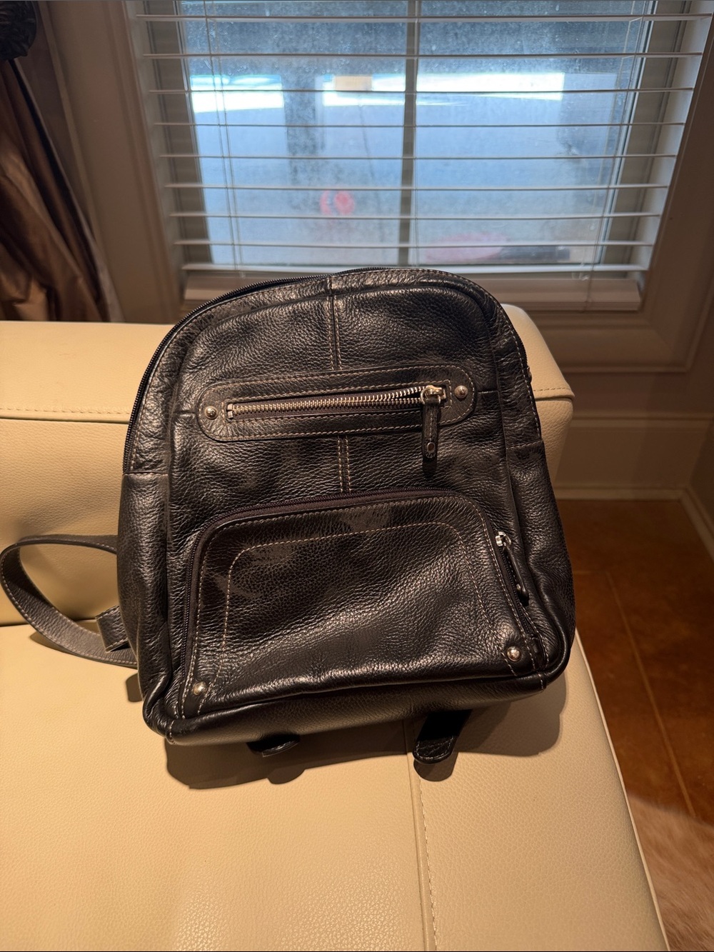 Pelle Studio Black Leather Women's Backpack